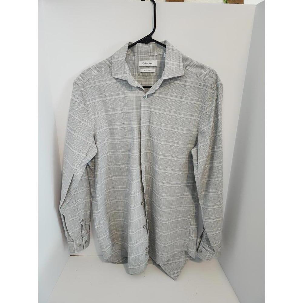Calvin-klein Men's Grey Shirt Size Medium Classic Preppy